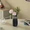 Uniquewise Contemporary Black Table Vase with Dripping Crystal Look and Scalloped Opening Design, 6.5 Inch QI004358.S - alternate 3